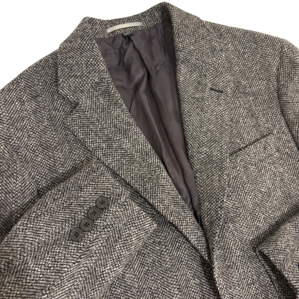 New J.Crew Shetland Wool Herringbone Tweed Blazer Men M 40S Gray Sportcoat Lined